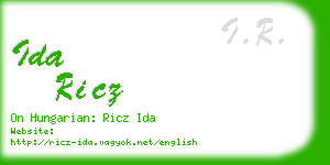 ida ricz business card
